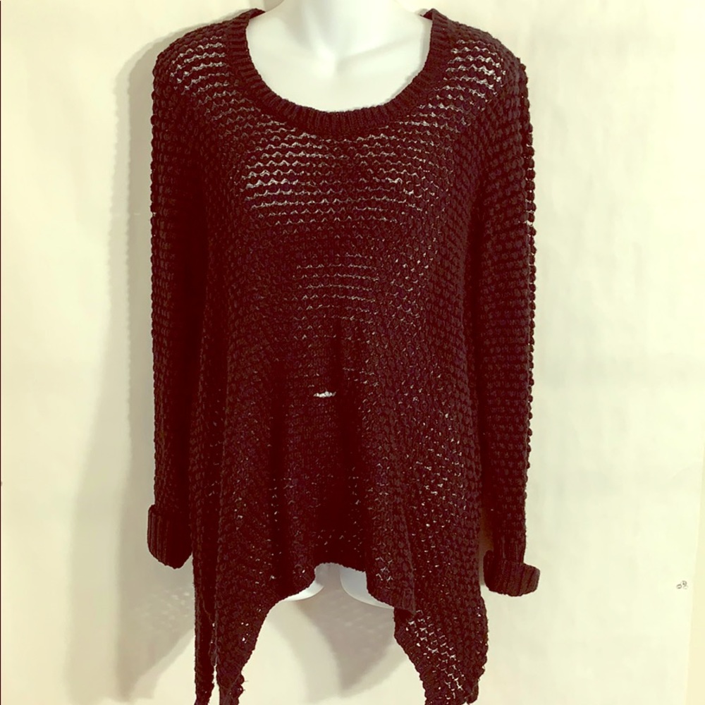 Black Long Sweater Shirt 95%Acrylic 5%Polyester !